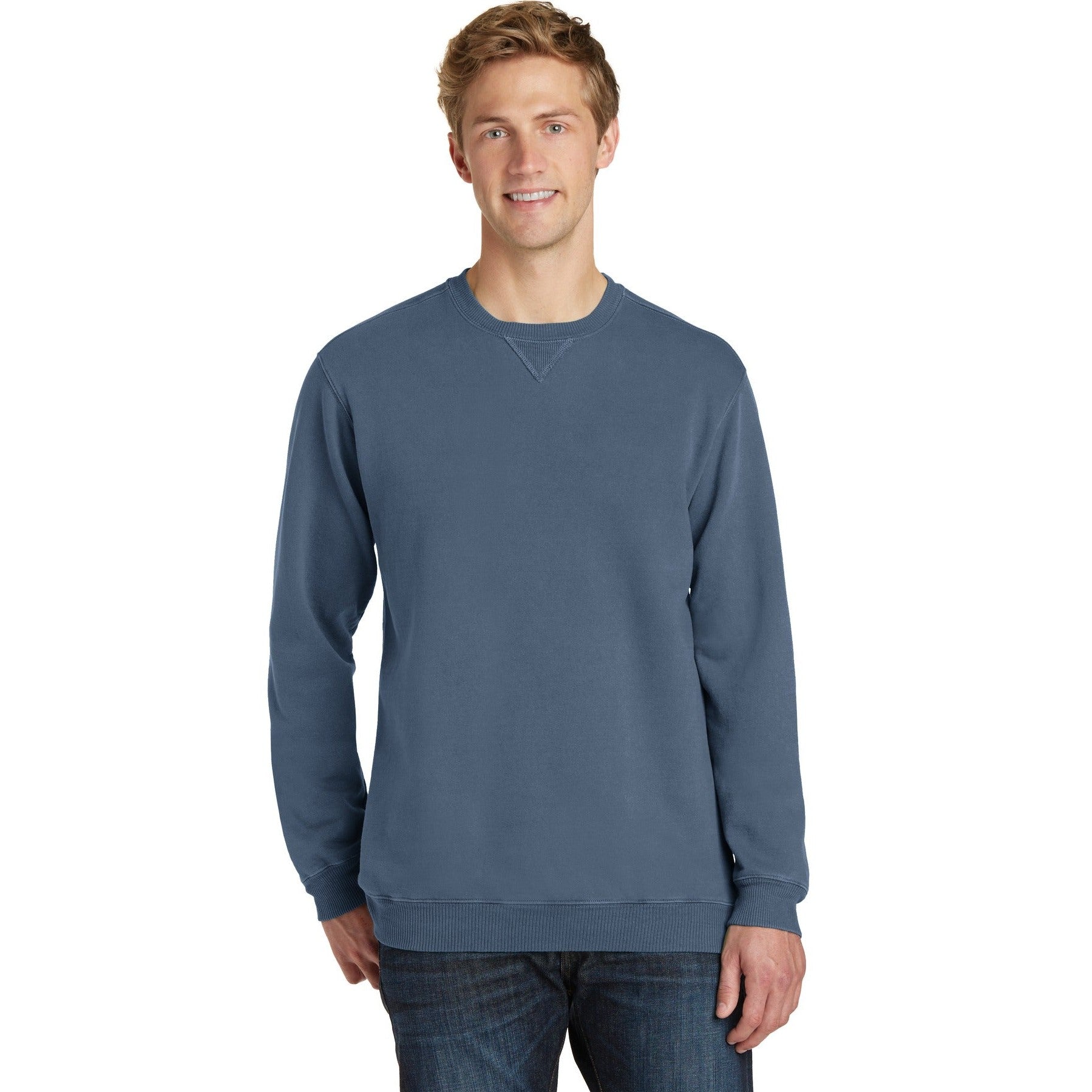 Port & Company-Port & Company® Beach Wash® Garment-Dyed Crewneck Sweatshirt PC098-MedTech-6